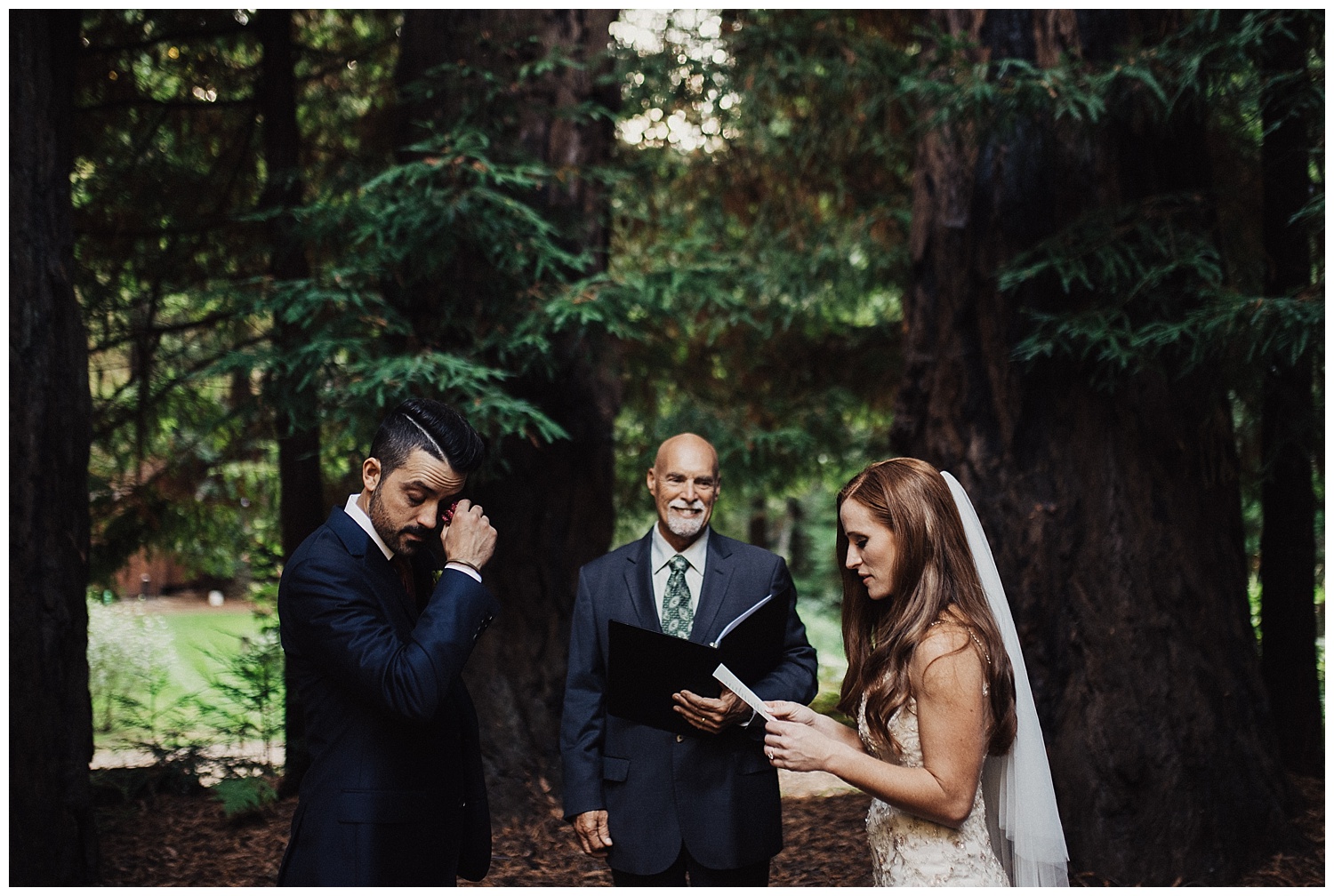 elopement ceremony in the trees of big sur